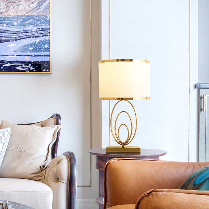 Modern Luxury Meets Precision: Bronze - Toned Metal & Fabric Table Lamp to Elevate Sophisticated Spaces