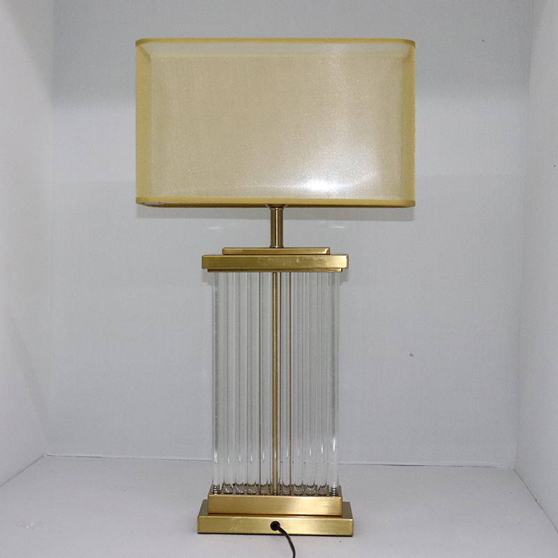 Nordic Crystal Column Table Lamp: Frosted Lantern - Inspired Elegance for Modern Interiors