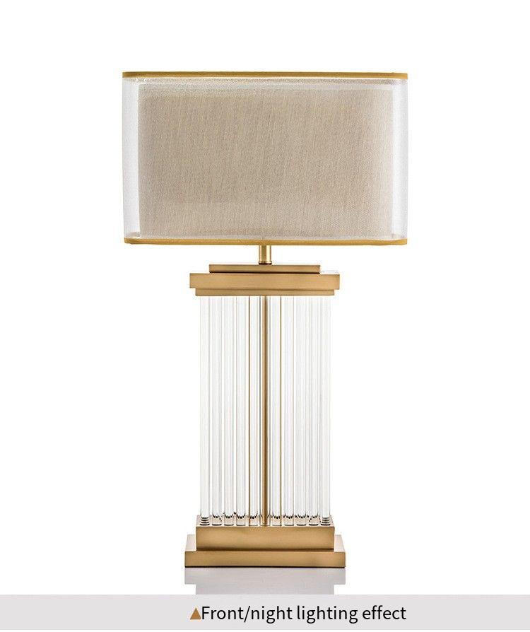 Nordic Crystal Column Table Lamp: Frosted Lantern - Inspired Elegance for Modern Interiors