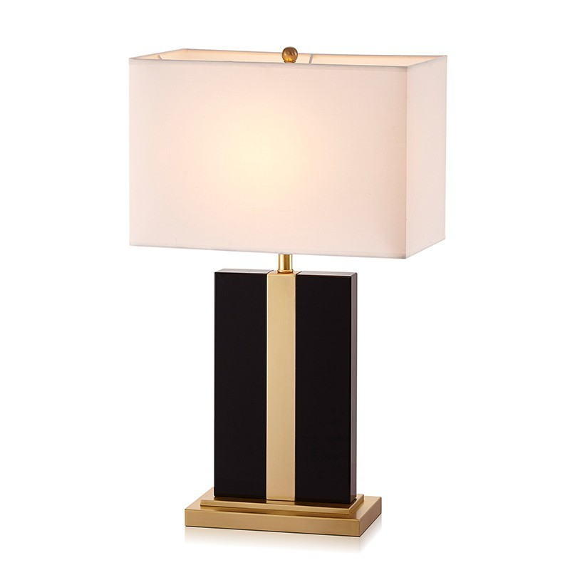 Modern Luxury Table Lamps with Marble/Black Body, Metal Base & Fabric Shade