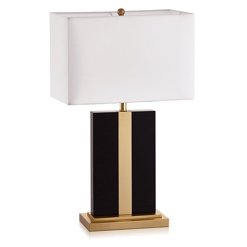 Modern Luxury Table Lamps with Marble/Black Body, Metal Base & Fabric Shade