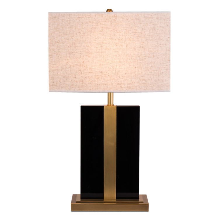 Modern Luxury Table Lamps with Marble/Black Body, Metal Base & Fabric Shade
