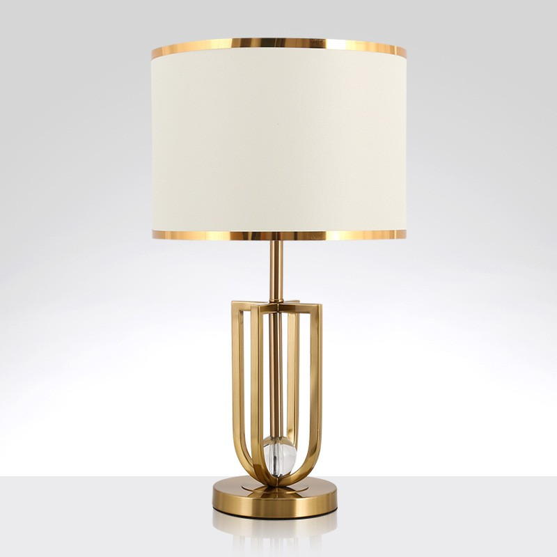 Modern Luxury Gold Table Lamp with Fabric Shade