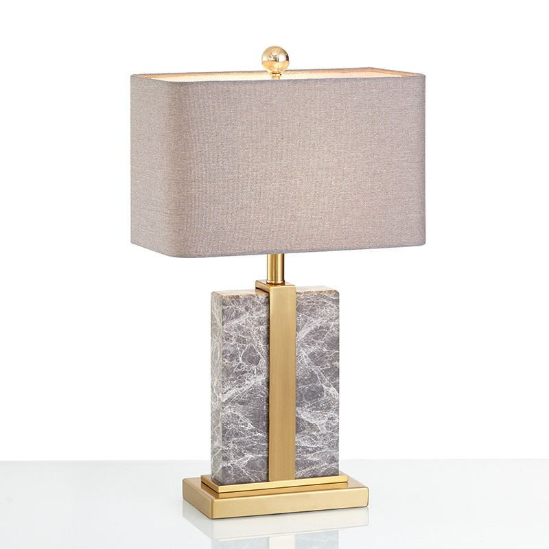 Modern Luxury Table Lamps with Marble/Black Body, Metal Base & Fabric Shade