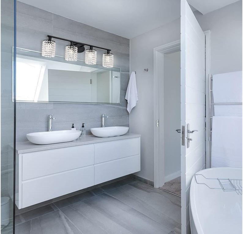 Modern Crystal Vanity Wall Sconce for Bathroom & Bedroom