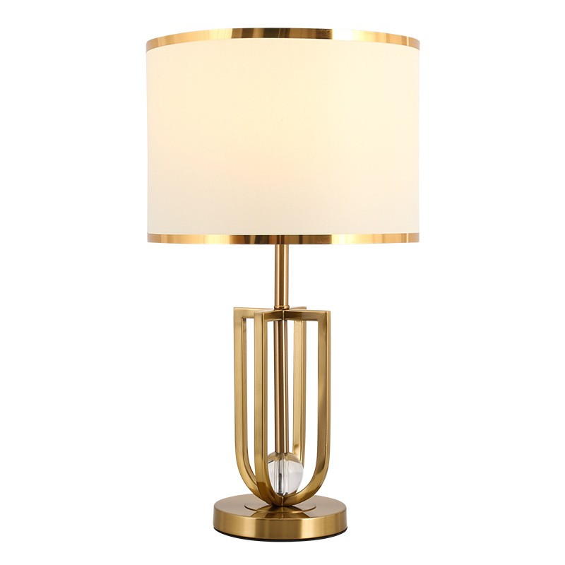 Modern Luxury Gold Table Lamp with Fabric Shade