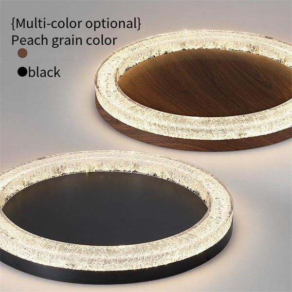 Luxury Ice Crack Ceiling Lamp with Smart Voice Control & Walnut Grain Aesthetics
