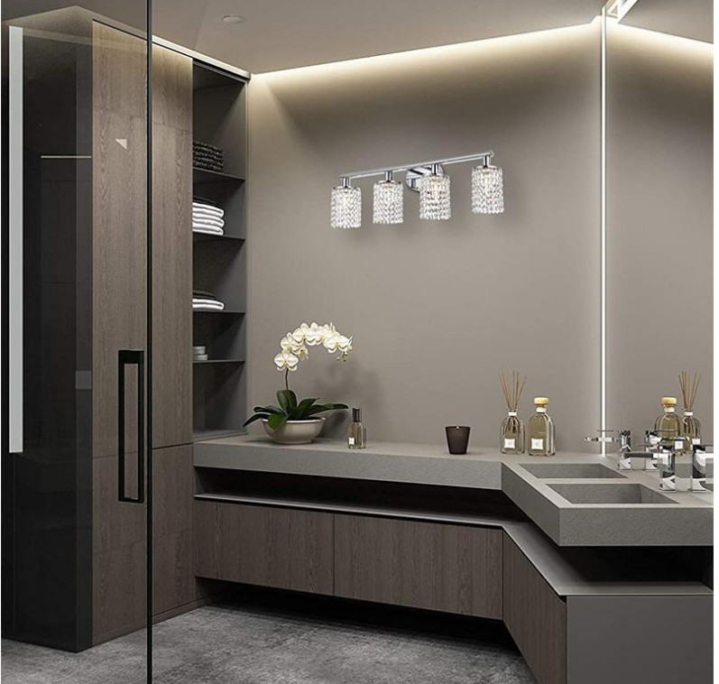 Modern Crystal Vanity Wall Sconce for Bathroom & Bedroom