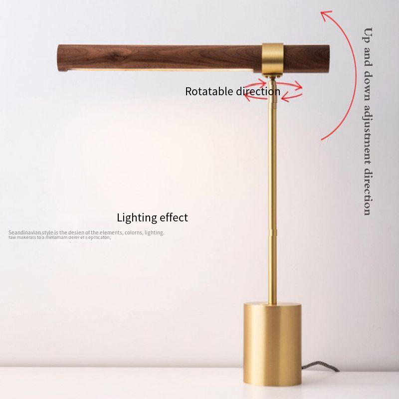 Modern Minimalist Gold Metal & Wooden Shade Table Lamp