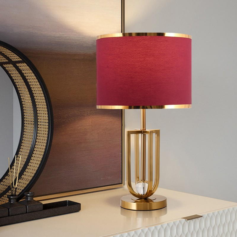 Modern Luxury Gold Table Lamp with Fabric Shade
